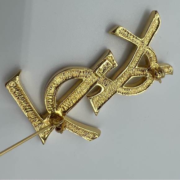 Authentic Yves Saint Laurent YSL logoSwarovski crystals brooch - Picture 14 of 17